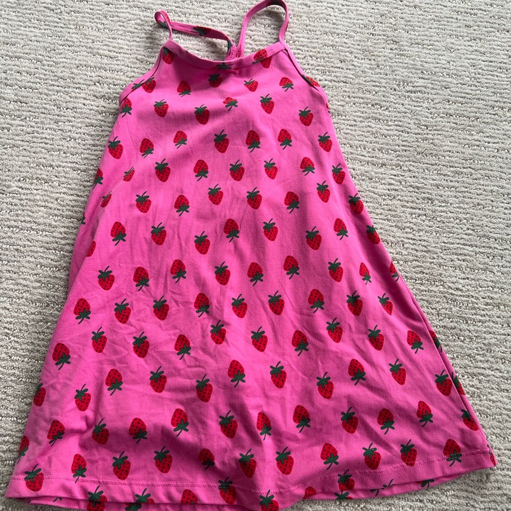 Hanna Andersson Pink Strawberry Print Dress Size 110 Size Small